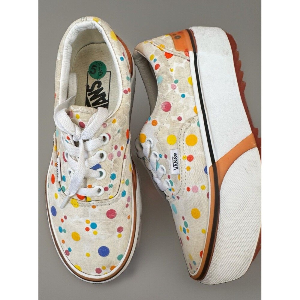 EUC Womens Van Era Stacked 5.5 White Casual Shoes Sneakers Size Multicolor